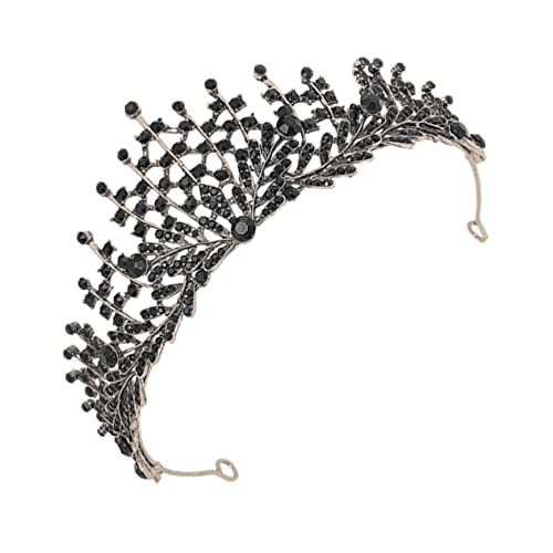 TOVINANNA Schwarze Brautkrone Barockstil Haarschmuck für Hochzeit Fest Feier Vintage Tiara für Damen und Braut Geeignet von TOVINANNA