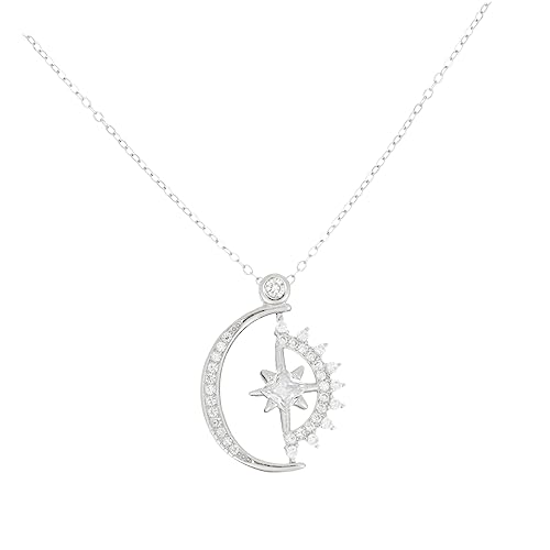 TOVINANNA Silber Halskette mit Mond und Sonne Anhänger Halskette für Frauen Nackenschmuck für TOVINANNA Silber Halskette mit Mond und Sonne Anhänger Halskette für Frauen Nackenschmuck für von TOVINANNA