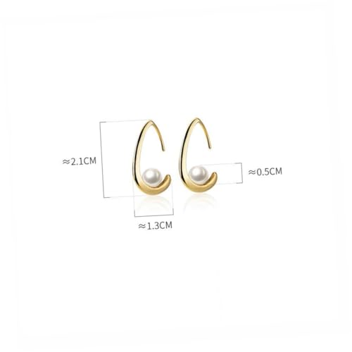 TOVINANNA Silber Tropfen Ohrringe mit Synthetischer Perle Vergoldet Stilvolle Ohraccessoires für Damen Party und Alltagsohrringe von TOVINANNA