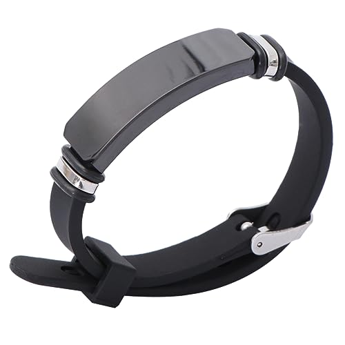 TOVINANNA Silikon Handgelenkband mit Gebogenem Design Schwarz Modisches Armband für Männer und Frauen für Täglichen Gebrauch und Besondere Anlässe von TOVINANNA