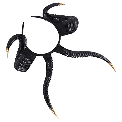 TOVINANNA Simulation Ziegenhorn Haarreif mit Goldenen Akzenten für Cosplay Halloween und Partys als Fotorequisit Leicht und zu Tragen Perfektes Kostümzubehör für Festivals von TOVINANNA