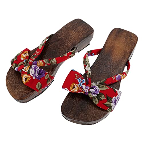 TOVINANNA Sommer Damen Sandalen Stil Holzclogs mit Stoffriemen Rutschfeste Atmungsaktive Pantoletten Komfortable Stylische Hausschuhe für Alltag und Freizeit von TOVINANNA