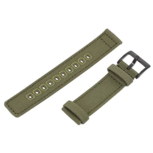 TOVINANNA Sportliches Canvas Uhrenarmband für Damen und Herren Verstellbar und Schnellwechselbar Kompatibel mit Huawei und Militärgrün mit Schwarzem Verschluss von TOVINANNA