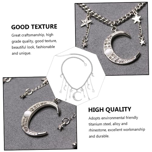 TOVINANNA Stern Mond Schlüsselbein Kette aus Langlebigem Titanstahl und Strass Modischer Damen Schmuck mit Feinem Anhänger Geeignet für Besondere Anlässe und Geschenkideen TOVINANNA Stern Mond Schlüsselbein Kette aus Langlebigem Titanstahl und Strass Modischer Damen Schmuck mit Feinem Anhänger Geeignet für Besondere Anlässe und Geschenkideen von TOVINANNA