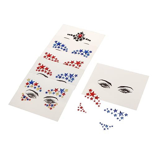 TOVINANNA 6blätter Aufkleber Für Gesicht Mit Strass-sternen Diy-gesichtsaufkleber Für Make-up Und Dekoration Verschiedene Und Farben von TOVINANNA