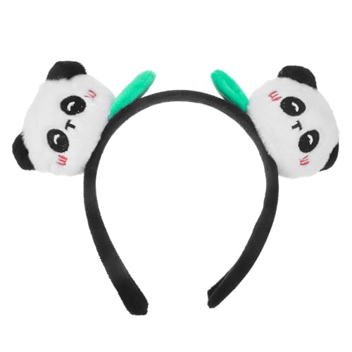 TOVINANNA Stirnband party dekoration party kopfschmuck Panda-Puppe süße Tassen Tierpuppen Affenkostüm Schlüsselanhänger süß Party-Kopfschmuck Panda-Haarband zum Modellieren Stoff Black von TOVINANNA