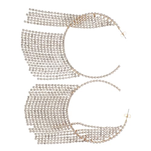 TOVINANNA Runde Ohrringe Mit Strassquasten Für Frauen Funkelnde Creolen Für Party Hochzeit Abschlussball Elegant Baumelnde Quastenohrringe Hochzeitsschmuck Strass-creolen von TOVINANNA