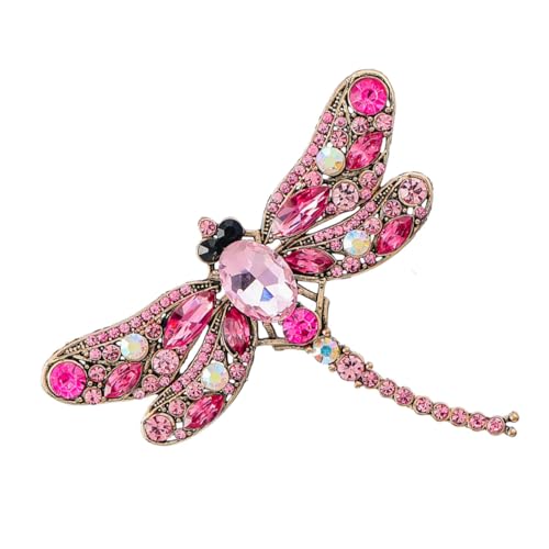 TOVINANNA Strassbesetzte Libellen brosche aus Legierung Modische Anstecknadel für Kleidung Schals und Mäntel Glänzender Modeschmuck für Damen Widerstandsfähig und Vielseitig Einsetzbar von TOVINANNA
