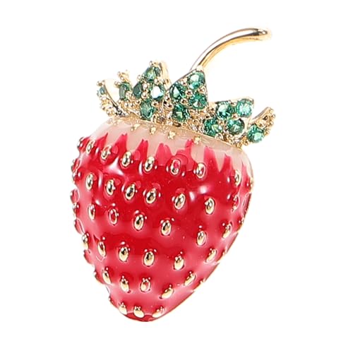 TOVINANNA Süße Erdbeer Brosche für Frauen Handbemalte Cartoon Brosche Modisches Accessoire für Kleidung Schals Rucksäcke Leicht Tragbar von TOVINANNA