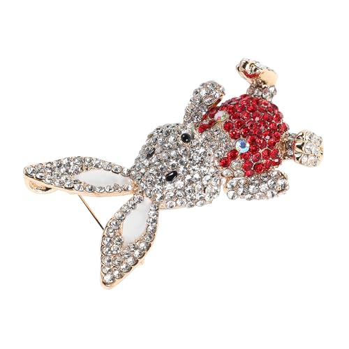 TOVINANNA Süße Kaninchenbrosche mit Elegantes Tier Accessoire für Frauen Vielseitiger Anstecker für Kleider Schals Funkelndes Design Raffinierte Handwerkskunst von TOVINANNA