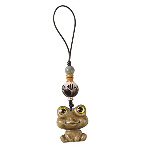 TOVINANNA Süßer Holz Schlüsselanhänger Frosch Charm Bag Pendant für Handtaschen Rucksäcke Handys Einzigartiges Design Einfach zu Befestigen Auffällige Dekoration von TOVINANNA