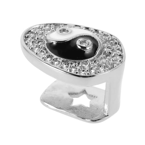 TOVINANNA Tai Chi Einzelzahnspangen Hip Hop Kostüm Grillkappe Bling Zahngrills Hip Hop Mundgrills Cosplay Zubehör Urban Zahngrills Rapper Zubehör Zahnschmuck von TOVINANNA