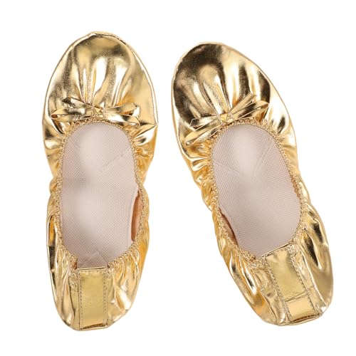 TOVINANNA Tanzschuhe für Frauen Weiche Goldfarbene Katzenpfoten Ballettschläppchen mit Flexiblem Split Sole Leichte und Yogaschuhe für Bauchtanz Ballett und Tanztraining von TOVINANNA