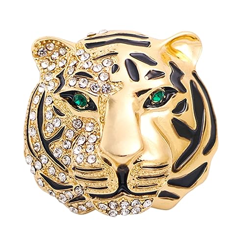 TOVINANNA Glänzende Tiger Brosche mit Strass Zinklegierung Anzug Zubehör für Damen und Herren Vintage Dekoration für Hemd Jacke und Schal von TOVINANNA