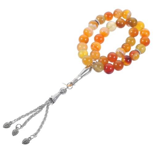 TOVINANNA Tigerauge Achat Perlen Rosenkranz Armband Gebetsperlen Schmuck Handgelenk Damen Herren Stilvolles Handgefertigtes Perlenarmband für Religiöse Anlässe und Alltag von TOVINANNA