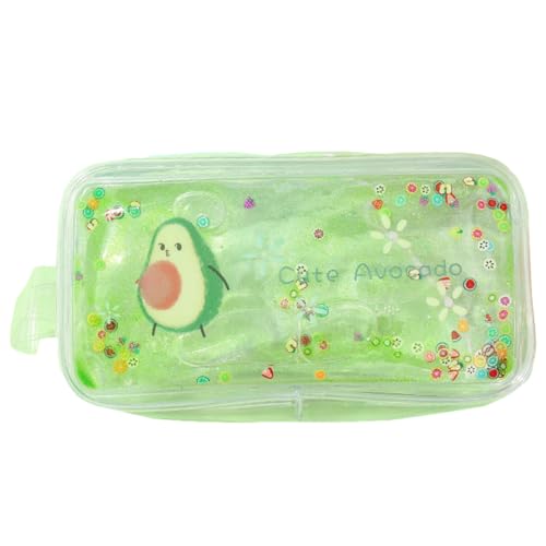TOVINANNA Transparente Kosmetiktasche Aus Wasserdichtem Material Reise-Organizer Für Make-up Und Hautpflegeprodukte Mit Cartoon-Avocado-Muster Für Damen Und Unterwegs von TOVINANNA