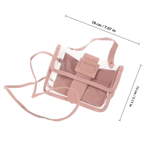 TOVINANNA Transparente Umhängetasche Damen Crossbody Bag Leicht Compact für Konzerte Stadionpartys Alltag Rosa von TOVINANNA