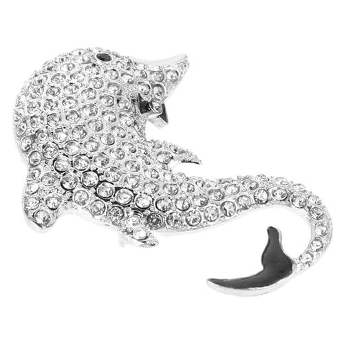 TOVINANNA Trendy Niedliche Delphinbrosche Mit Voller Strasssteine ​​legierung Stift Stilvoller Tierschmuck Frauen Delphin Lappel Stecknadel Dekorative Ozeanbrosche Pin von TOVINANNA
