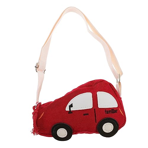 TOVINANNA Umhängetasche Cartoon Auto Form Rote Mini Schultertasche Verstellbar Leicht Sicher Für Mädchen Alltag von TOVINANNA