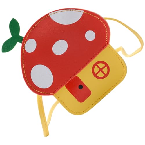 TOVINANNA Umhängetasche Pilzmotiv mit Reißverschluss Süße Crossbody Bag für Mädchen Leichte Kleine Handtasche für Unterwegs Reise und Freizeit in Rot von TOVINANNA