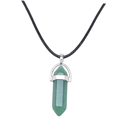 TOVINANNA Unisex Naturstein Hexagon Anhänger Kette Stylisches Schmuckstück Dongling Jade mit Wachsseil für Frauen und Männer für von TOVINANNA