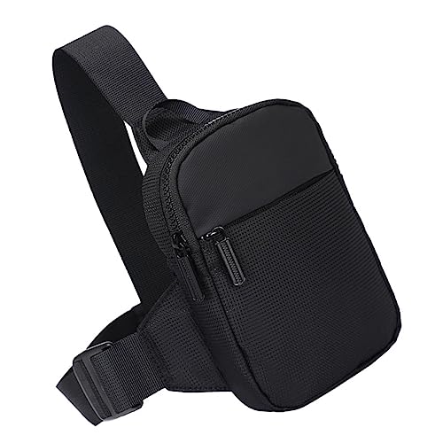 TOVINANNA Verstellbare Bauchtasche für Herren Multifunktionale Outdoor Hüfttasche für Sport und Freizeit Praktische Crossbody Umhängetasche mit Reißverschluss Schwarz von TOVINANNA