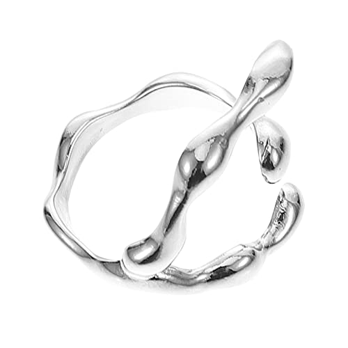 TOVINANNA Verstellbare Offene Finger Ringe Silber mit Hochwertiger Beschichtung Persönlichkeit für als Stapel oder Knöchelring von TOVINANNA