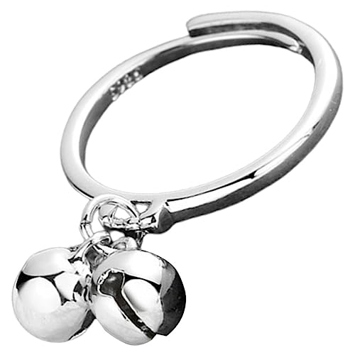 TOVINANNA Süßer Offener Ring mit Doppelglockenring Verstellbarer Fingerring für Damen Metall Flexibel Dekorativ für Alltagskleidung und Partys von TOVINANNA