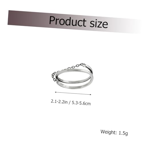 TOVINANNA Verstellbarer Vintage Silberring Männer Damen Minimalist Kettenring Schmuck Geschenk von TOVINANNA