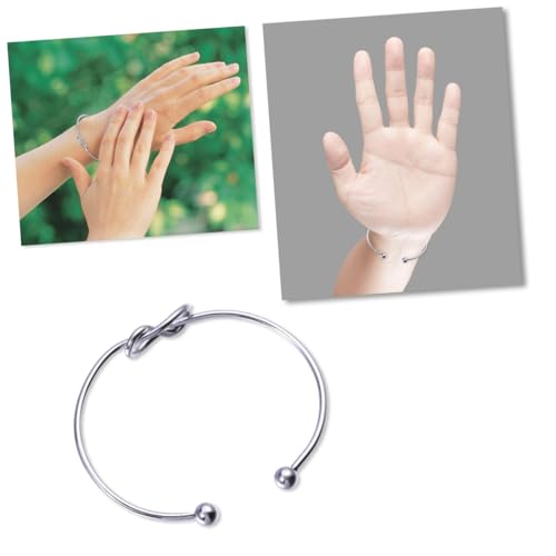 TOVINANNA Verstellbares Armreif Armband für Frauen Minimalistisches Design Offener Bangle mit Liebes Knoten Silberner Metallarmreif für zu Weihnachten Valentinstag und Geburtstagen von TOVINANNA