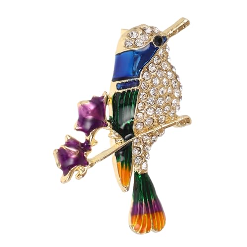 TOVINANNA Vintage Emaille Bird Brosche Kristall Strasssteine ​​magpie Pin Einzigartiger Tierschmuck Hummingbird Emaille Brosche Für Kleidungsmantel Handtasche Accessoires von TOVINANNA
