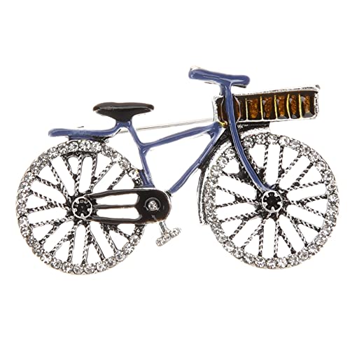 TOVINANNA Vintage Fahrrad Brosche mit Strass Retro Radfahrer Schmuck für Damen Accessoire für Kleidung und Anlässe für und Dekoration von TOVINANNA