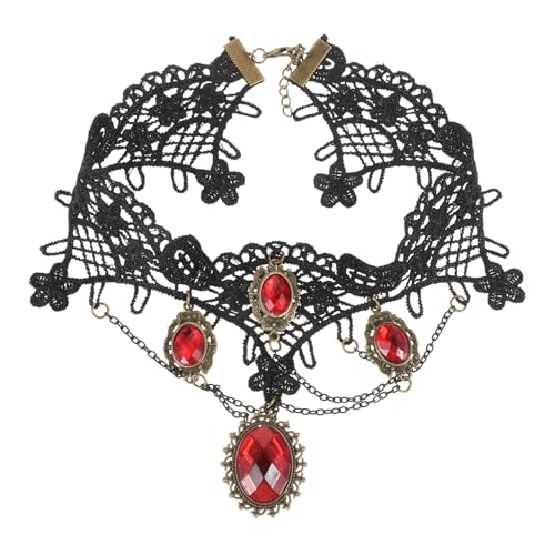 TOVINANNA Vintage Gothic Lace Choker Halskette für Frauen Elegantes Schmuckstück für Halloween und Cosplay Bequeme und Stilvolle Accessoire für Partys und Aufführungen TOVINANNA Vintage Gothic Lace Choker Halskette für Frauen Elegantes Schmuckstück für Halloween und Cosplay Bequeme und Stilvolle Accessoire für Partys und Aufführungen von TOVINANNA