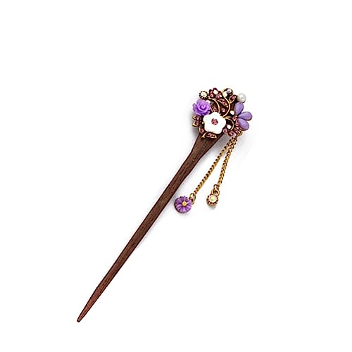TOVINANNA Vintage Holz-haarstab Mit Traditionellem Design Retro Blume Haarnadel Für Frauen Haarstyling-lösung Leicht Und Langlebig Zufälliges Muster von TOVINANNA