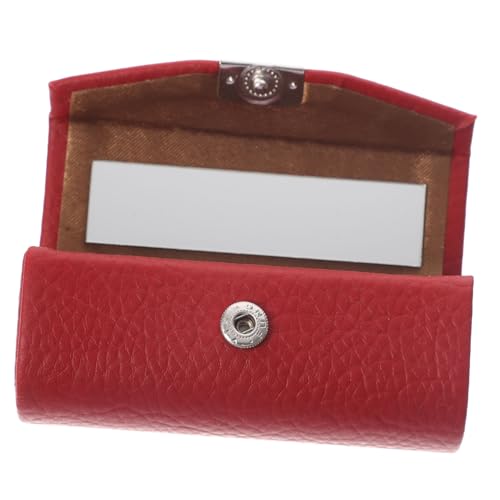 TOVINANNA Vintage Lippenstiftetui aus Hochwertigem Leder mit Spiegel Kompakt Leicht und Langlebig für Damen Unterwegs zur Präzisen Lippenstiftaufbewahrung und Make up Anwendung von TOVINANNA