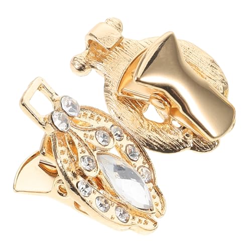TOVINANNA Vintage Rhinestone Kragenclip für Damen Modischer Halter für Cheongsam und Cardigans Robuster Zinklegierungsverschluss Gold für Outfits und Schutz vor Fehltritten von TOVINANNA