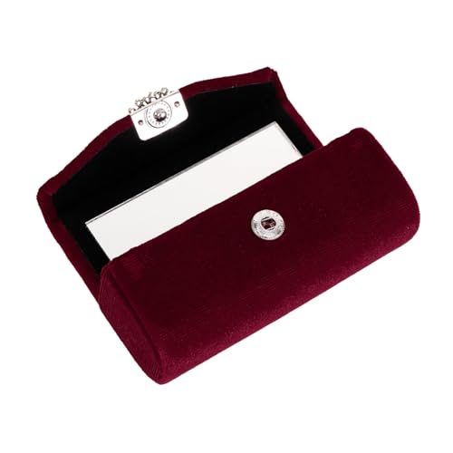 TOVINANNA Vintage Samt Lippenstift Etui mit Spiegel Kompakter Lippenstift Halter und Make Up Organizer für Reisen Handliche Aufbewahrungsbox für Lippenstifte für Damen für Freundin und von TOVINANNA