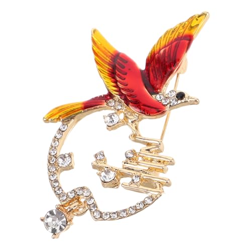 TOVINANNA Rote Strass-vogel-brosche -tier-anstecknadel Für Damen Einzigartiger Schmuck Für Kleid Und Schal Mit Strasssteinen Verziert von TOVINANNA