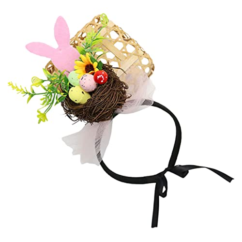 TOVINANNA Easter Themed Headband Mit Verstellbarem Design Dekoriert Mit Bunten Hasenohren Ostereiern Und Vogelnest Für Osterfeiern Kostüme Und Cosplay-events Für Erwachsene von TOVINANNA