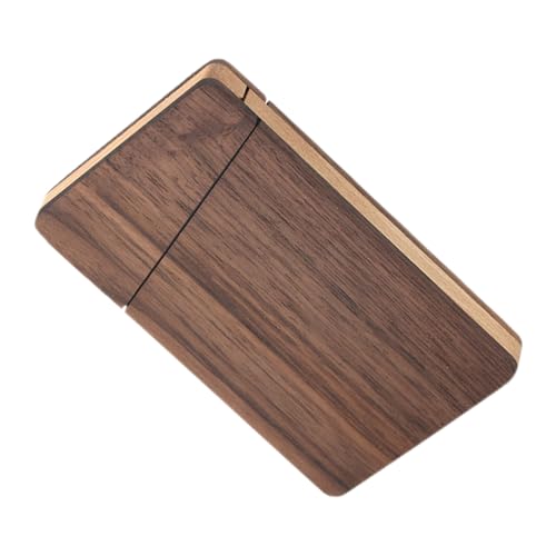 TOVINANNA Walnuss-Holz Visitenkartenetui Schlankes Robustes Design Große Kapazität Eleganter Business Card Holder Praktisches Herren Büroaccessoire Firmengeschenk von TOVINANNA