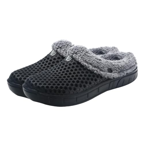 TOVINANNA Warme Gefütterte Hausschuhe für Herren Rutschfest Gepolstert mit Dickem Sohlenprofil Angenehm für Herbst und Winter Geeignet als Indoor Slippers Paargröße Schwarz TOVINANNA Warme Gefütterte Hausschuhe für Herren Rutschfest Gepolstert mit Dickem Sohlenprofil Angenehm für Herbst und Winter Geeignet als Indoor Slippers Paargröße Schwarz von TOVINANNA