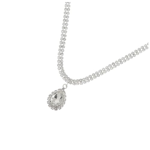 TOVINANNA Wasserfall Anhänger Halskette Silber Clavicle Chain mit Strass Feine Verarbeitung Modisches Schmuckstück für Damen Alltag und Besondere Anlässe Stilvolles von TOVINANNA