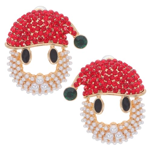 TOVINANNA Weihnachtsmann Ohrringe Legierte Tropfen-öl-veredelung Strahlende Strass-steine Leichte Weihnachts-ohrringe für Festliche Partys Faderesistent Vielseitig für Feiertagsmode von TOVINANNA