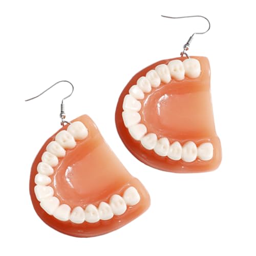 TOVINANNA Weird Teeth Ohrringe Hängend Lustiger Zahnschmuck Damen Kreative Halloween Kostüm Accessoire Alltag Party von TOVINANNA