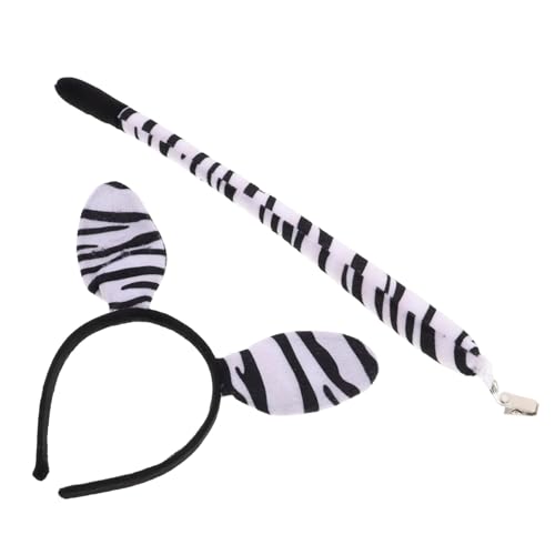 TOVINANNA Zebra Kostüm Set Tierohren Haarreif und Zubehör für Erwachsene Weiches Langlebiges Material Bequemes Animal Costume Set für Karneval Geburtstag Cosplay und Party von TOVINANNA