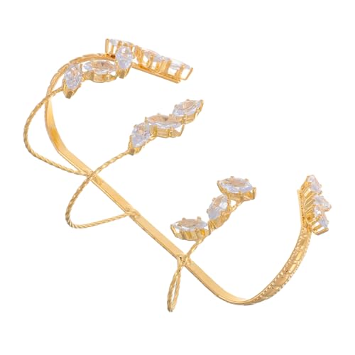 TOVINANNA Zirkonarmband Handketten Damen Accessoires Handschmuck Luxus-Armband Zirkon Schmuck Fußkettchen für Teenager-Mädchen Manschettenarmbänder Kristall-Charm-Armband Strasssteine Golden von TOVINANNA