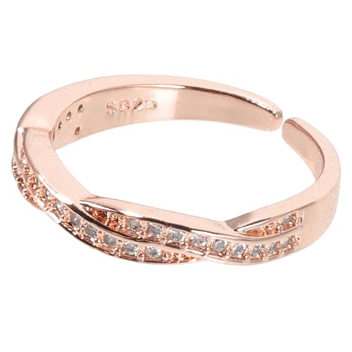 TOVINANNA Verstellbarer Zirkonring für Damen Trendy Schmuck Minimalistischer Öffnungsring für Alltag und Besondere Anlässe von TOVINANNA