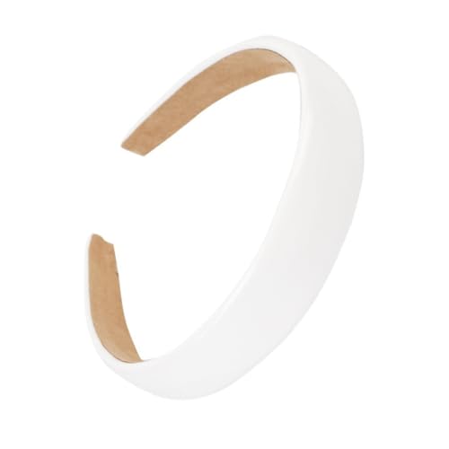 TOVINANNA Damen-stirnband Modisch Solide Breite Krempe Kein Haarband Aus Weißem Pu-leder von TOVINANNA