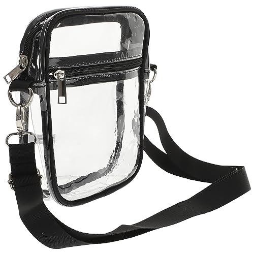 TOVINANNA wasserdichte Kosmetiktasche Halter Geldbörsen Stadion Zugelassene Tasche Reisetasche Frauen Genehmigt Miserabel Taschen Konzert Klare Geldbörse Beutel Bote Black Aluminiumlegierung von TOVINANNA