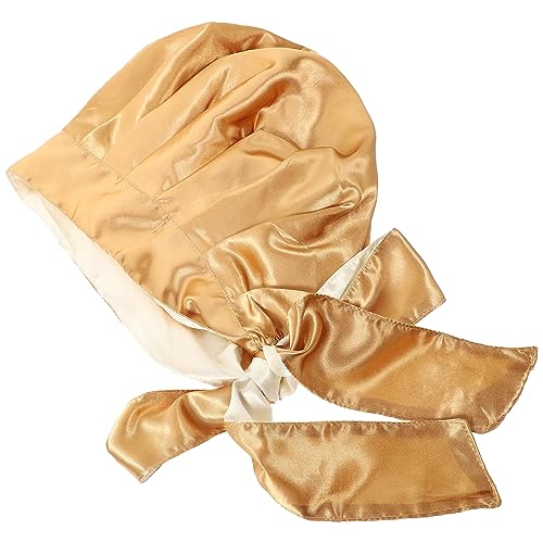 TOVINANNA zweilagige Nachtmütze aus Satin niedliche Haaraccessoires Mützen für Frauen Stirnbänder Bogen shower caps bademützen schlafhaube Bowknot-Badekappe Satinhaube mit Schleife Golden von TOVINANNA